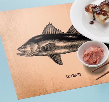 Seabass fish illustration izvirna jedilna podloga - TenStickers