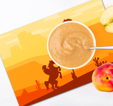 Silhouetted cowboy scene izvirna jedilna podloga - TenStickers