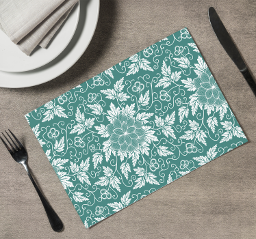 Staromodni vinilni placemat s cvetličnim ornamentom - TenStickers