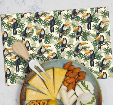 Tropical toucan pattern izvirna jedilna podloga - TenStickers