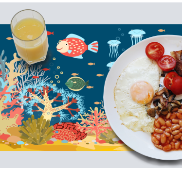 Underwater coral scene sodobna miza - TenStickers