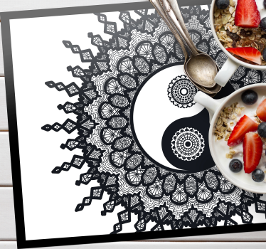 Yin yang mandala pattern teksturna podloga - TenStickers