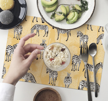 Zebra pattern overlay izvirna jedilna podloga - TenStickers