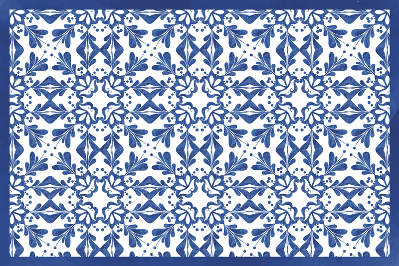 Klasična modra hidravlika Izvirna jedilna podloga - TenStickers