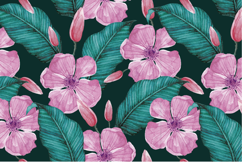 Tropical floral motif teksturna pogrinjek - TenStickers