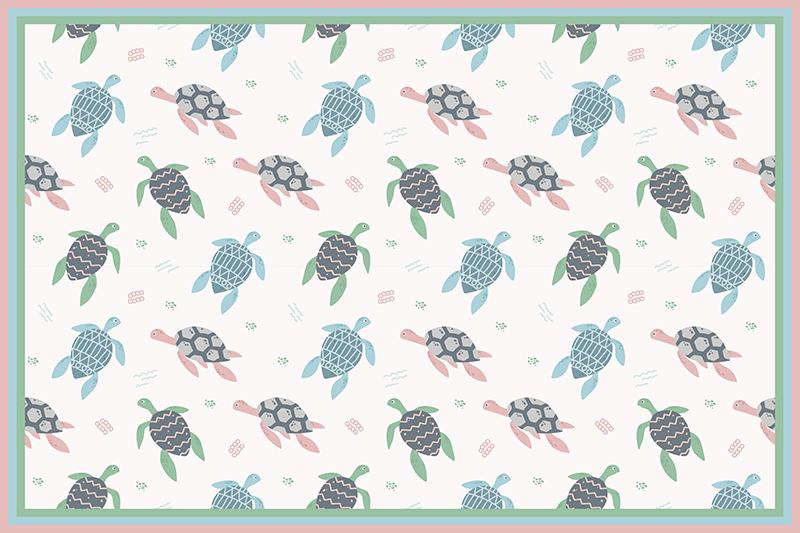 Turtle themed design otroški pogrinjek za mizo - TenStickers