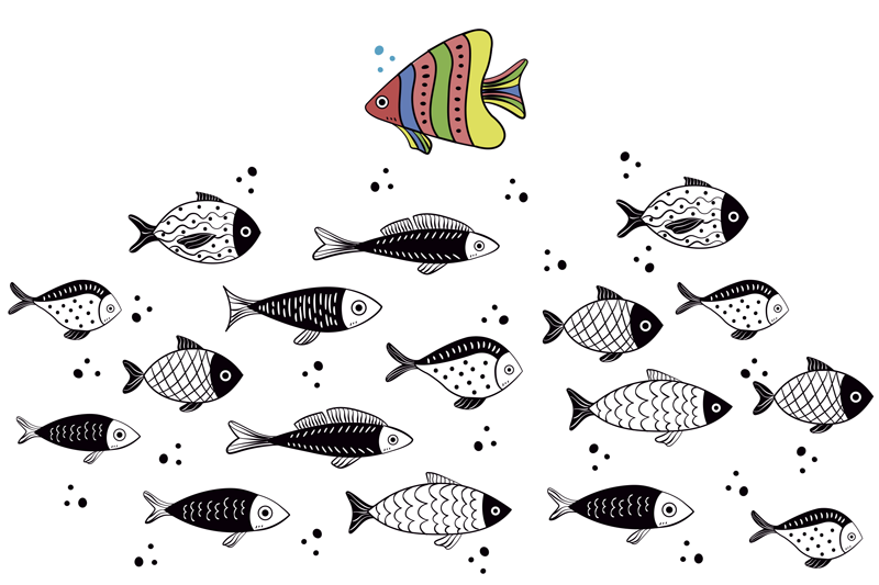 Colorful fish pattern izvirna jedilna podloga - TenStickers