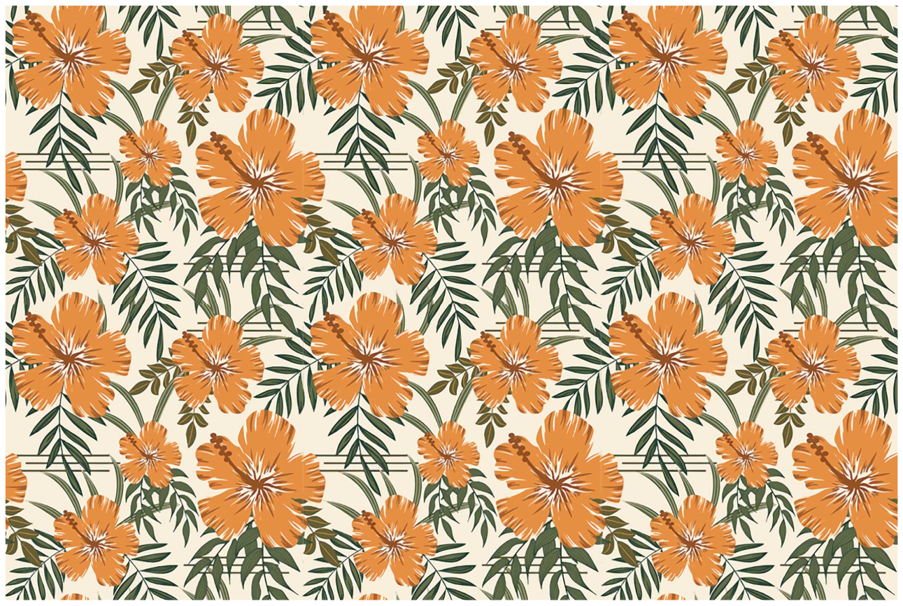 Tropical floral pattern izvirna jedilna podloga - TenStickers