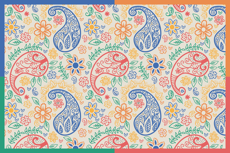 Colorful paisley print teksturni pogrinjek - TenStickers