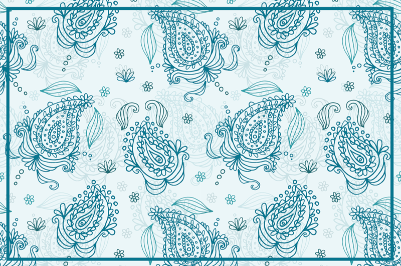 Cvetni paisley placemats - TenStickers