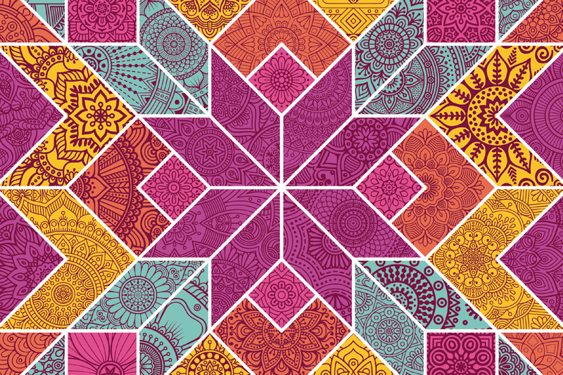 Colorful geometric pattern izvirna jedilna podloga - TenStickers