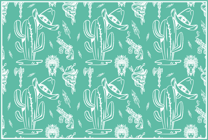 Cactus pattern overlay izvirna jedilna podloga - TenStickers