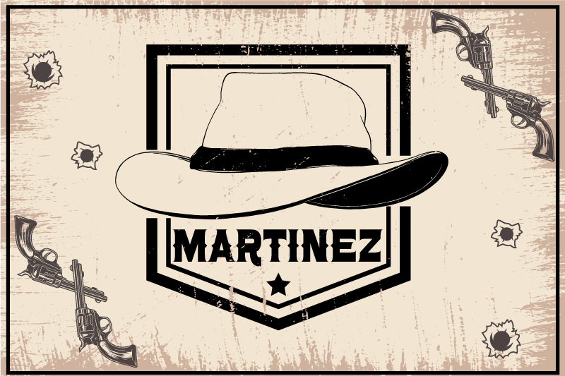 Kavbojski klobuk z imeni - TenStickers