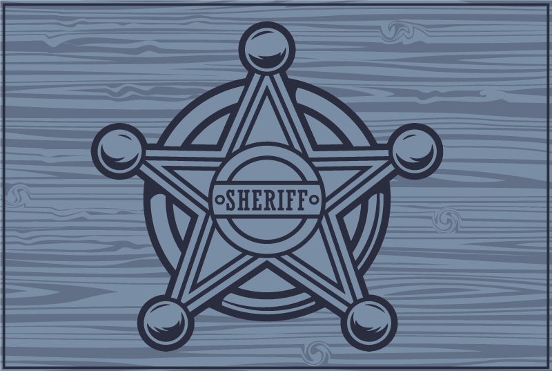 Sheriff star emblem osebni pogrinjek z imenom - TenStickers