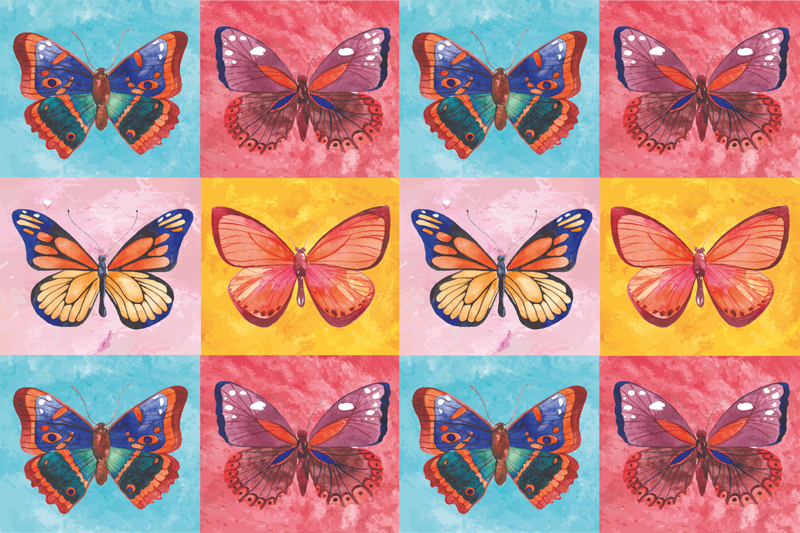 Lively butterfly emblem izvirna jedilna podloga - TenStickers