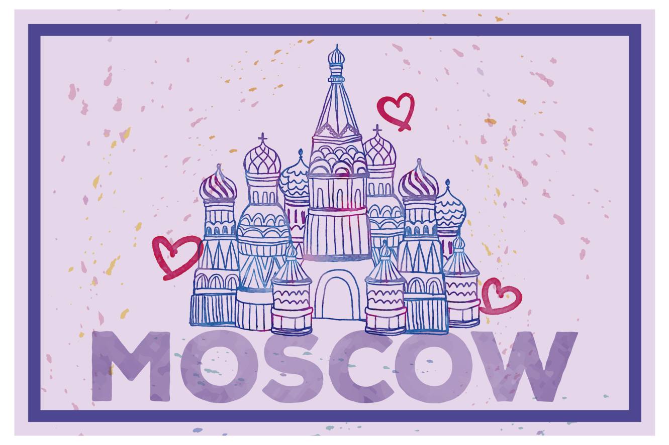 Moscow landmark illustration izvirna jedilna podloga - TenStickers
