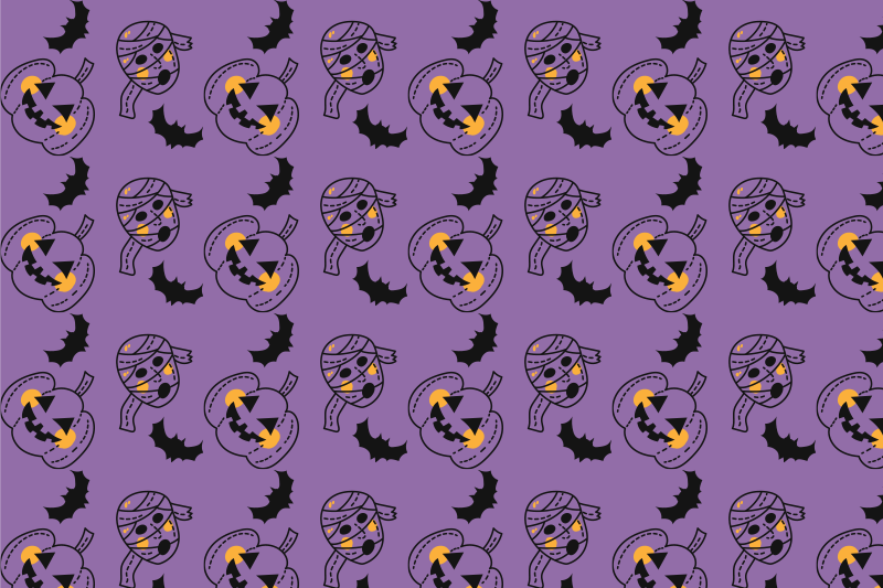 Halloween mumija netopirji in bučke halloween mat - TenStickers