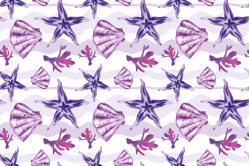 Sea shell patterns izvirna jedilna podloga - TenStickers