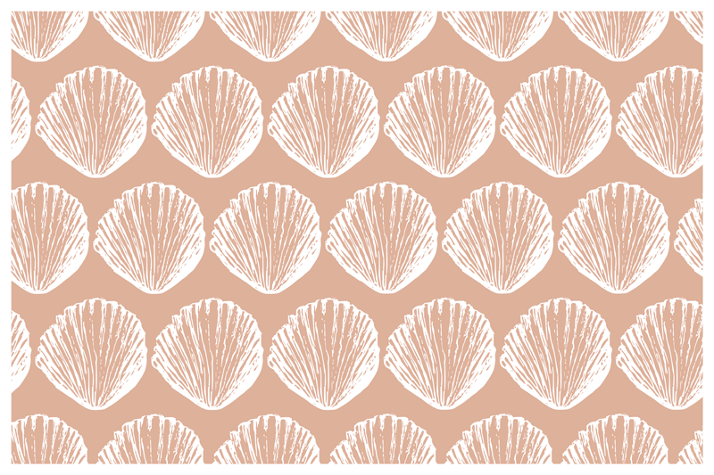 Seashell motif pattern teksturna pogrinjek - TenStickers