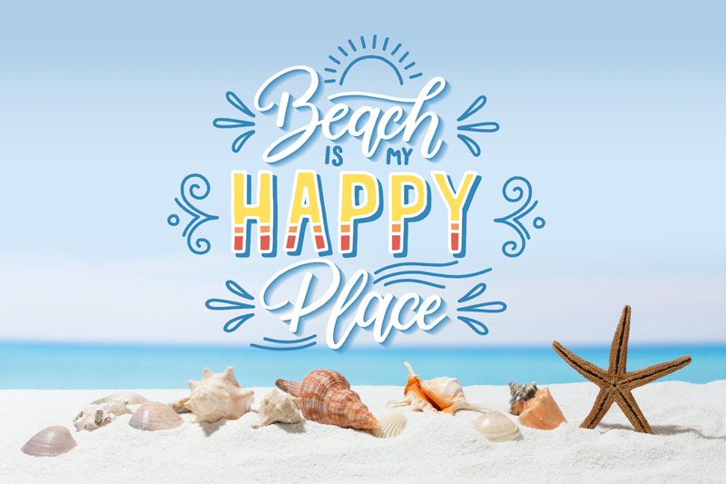 Beach happy place pogrinjek s citati - TenStickers