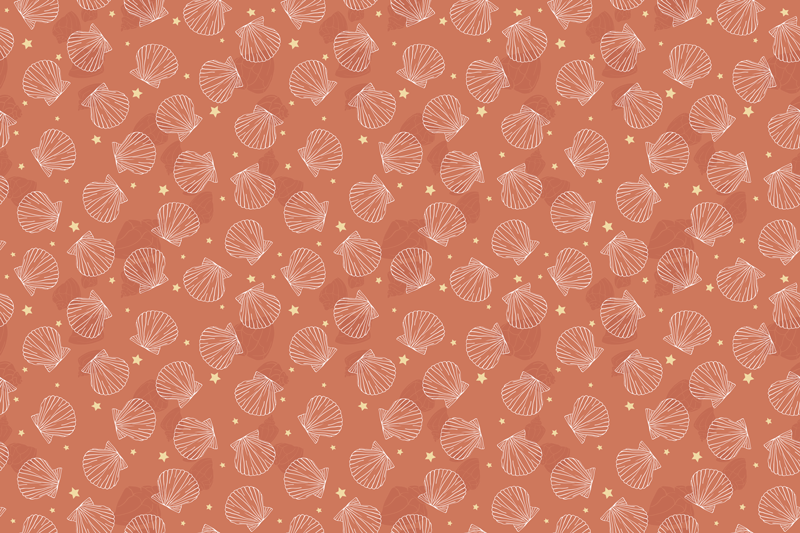 Seashell pattern tabletop teksturna pogrinjek - TenStickers