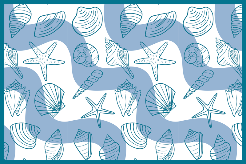 Seashell patterns collection izvirna jedilna podloga - TenStickers
