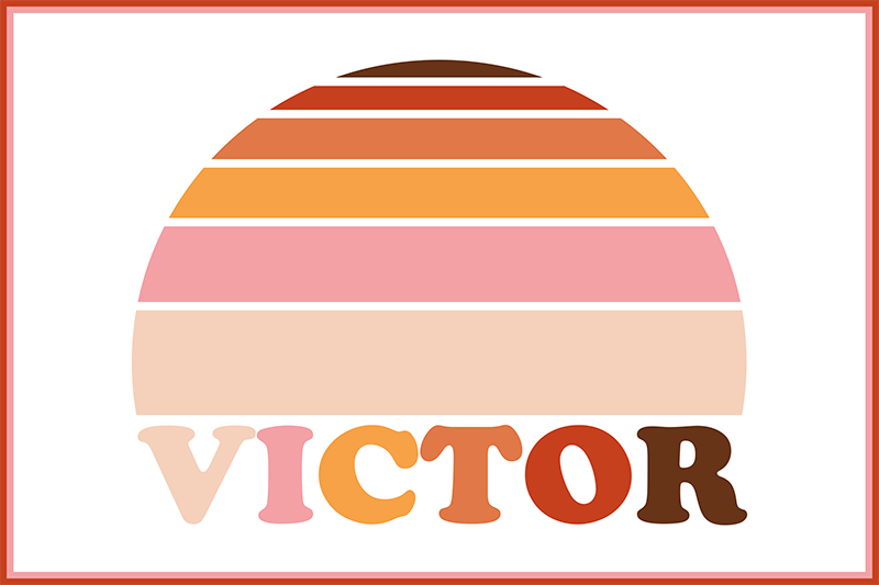 Sonce iz 70-ih z osebnimi pogrinjki - TenStickers