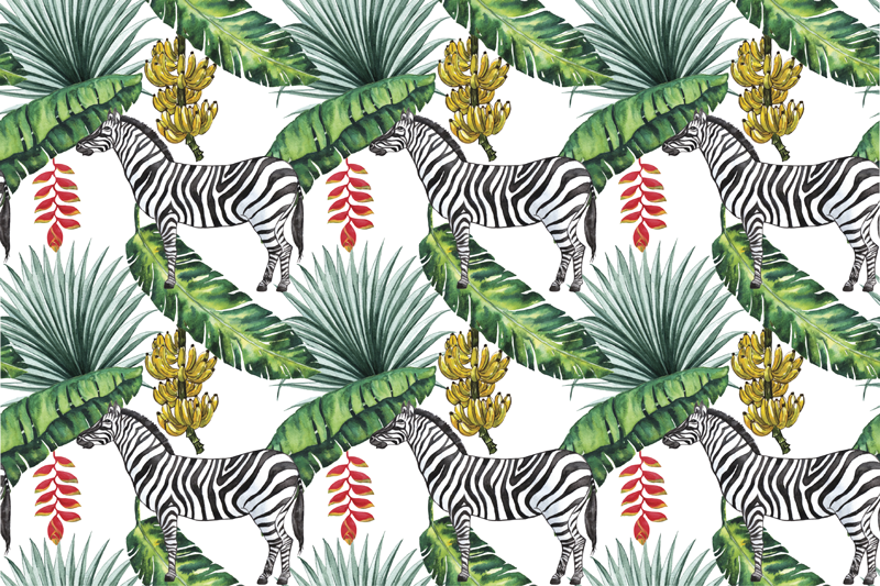 Zebra leaf pattern teksturna pogrinjek - TenStickers