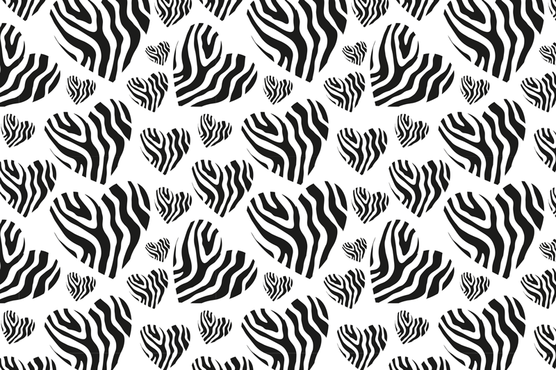 Zebra heart pattern teksturna pogrinjek - TenStickers