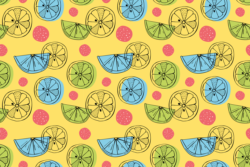 Citrus pattern background izvirna jedilna podloga - TenStickers