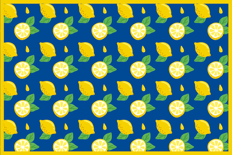 Vibrant lemon pattern izvirna jedilna podloga - TenStickers