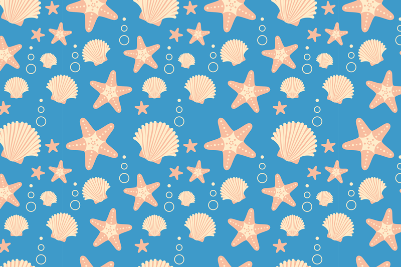 Nautical shell patterns izvirna jedilna podloga - TenStickers