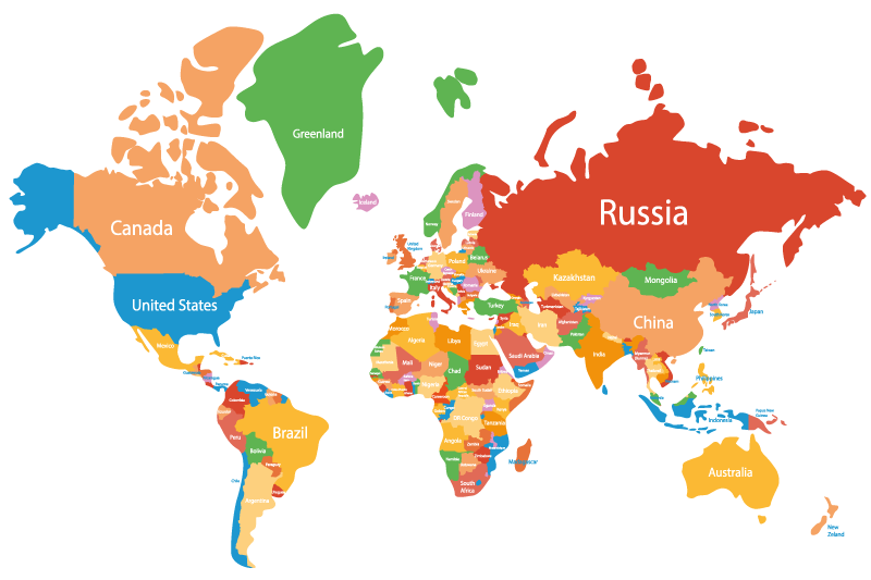 Izvirne pogrinjke iz pisanega svetovnega zemljevida - TenStickers