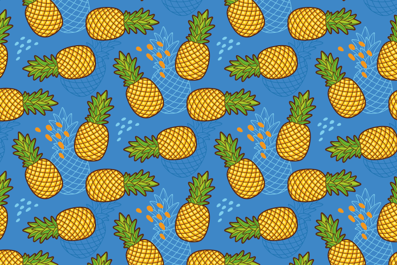 Pineapple pattern background izvirna jedilna podloga - TenStickers