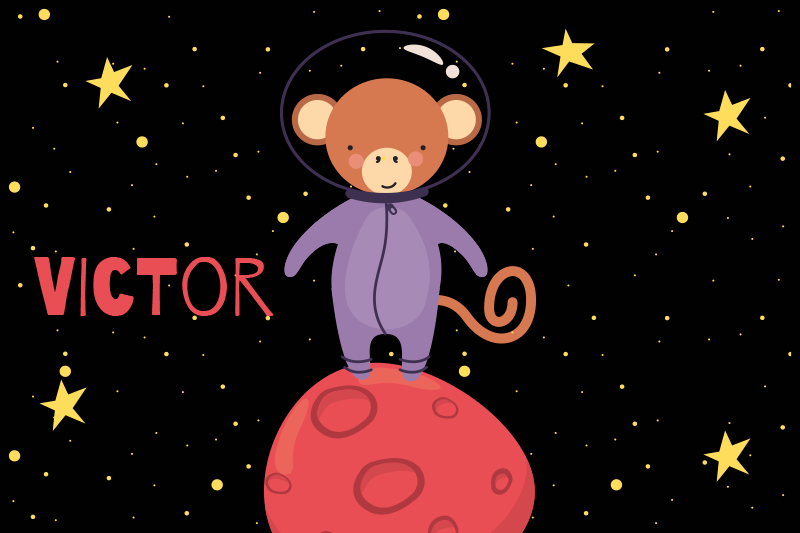 Monkey astronaut adventure otroški pogrinjek za mizo - TenStickers