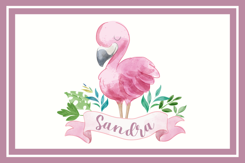 Poslikan flamingo za otroke, prilagojena pogrinjka - TenStickers