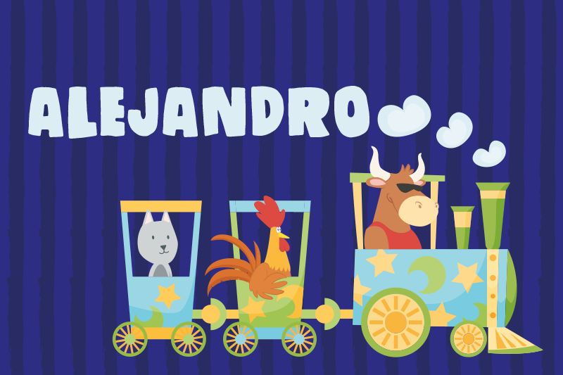Colorful train animals otroški pogrinjek za mizo - TenStickers