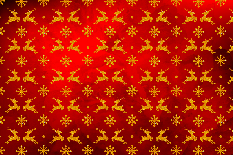 Red reindeer pattern božična pogrinjek - TenStickers