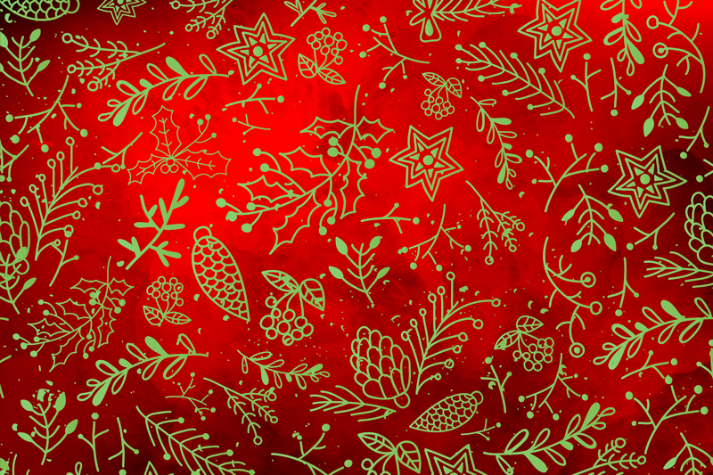 Festive red floral božični pogrinec - TenStickers