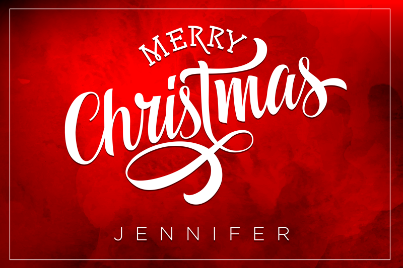 Vesel božični tekst rdeče pogrinjke - TenStickers