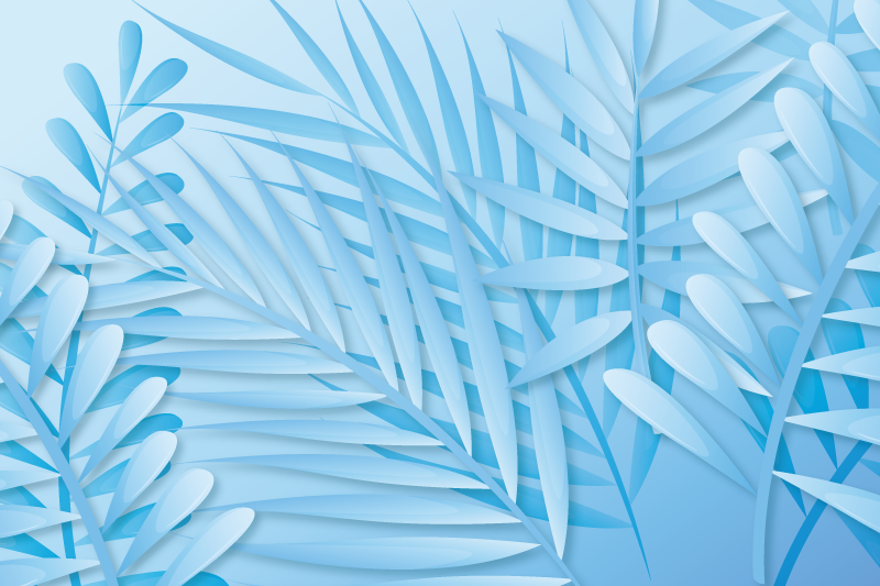 Leafy palm pattern teksturna pogrinjek - TenStickers