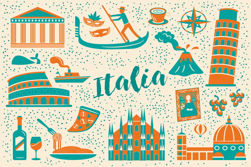 Culinary italia scene izvirna jedilna podloga - TenStickers