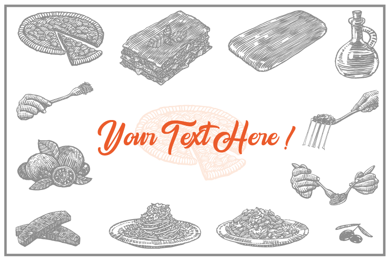 Food illustration style izvirna jedilna podloga - TenStickers