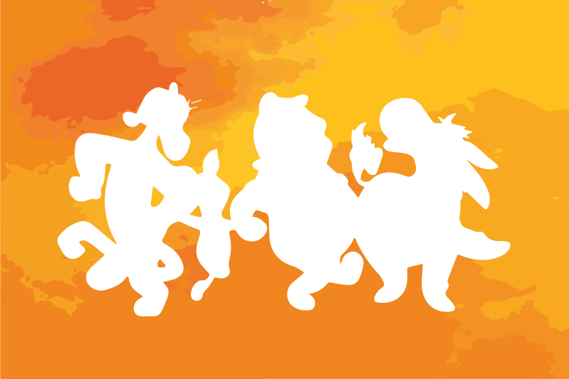 Whimsical character silhouettes otroški pogrinjek za mizo - TenStickers