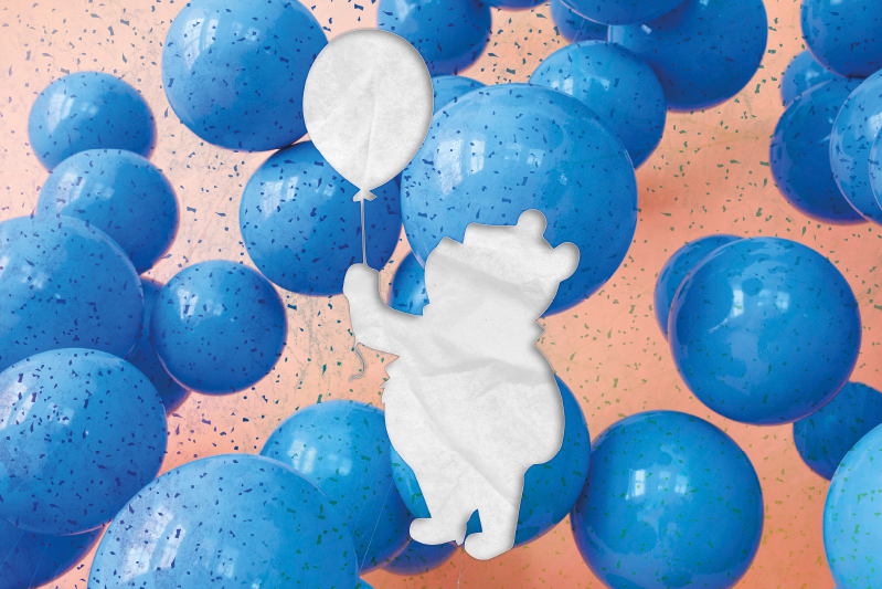 Bear holding balloon otroški pogrinjek za mizo - TenStickers