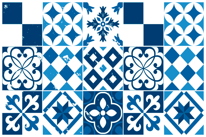 Geometric pattern tiles teksturni pogrinjek - TenStickers