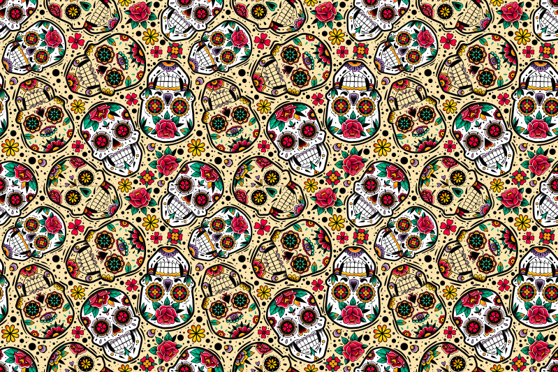 Colorful skull pattern pogrinjek - TenStickers