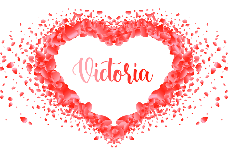 Cvetni listi, ki tvorijo srce z pogrinjki - TenStickers