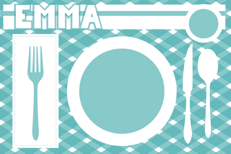 Personalized dining mat pogrinjek z imenom - TenStickers