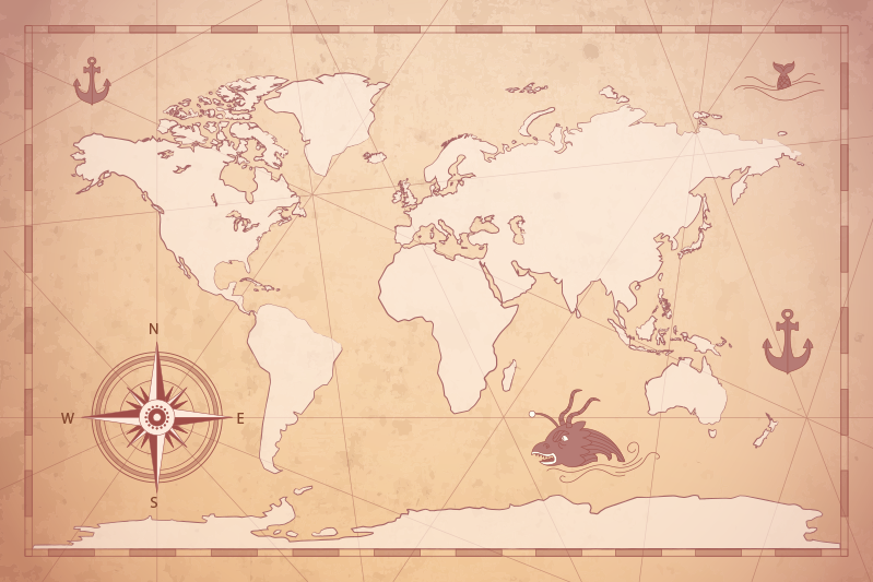 World map illustration izvirna jedilna podloga - TenStickers